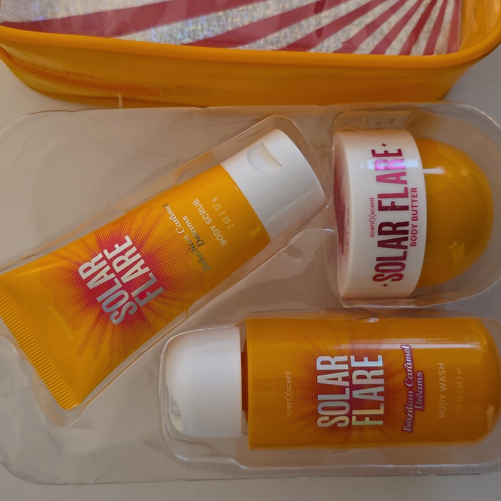 🆕️ Brazilian Caramel Dreams Body Care 3 Piece Set With Case